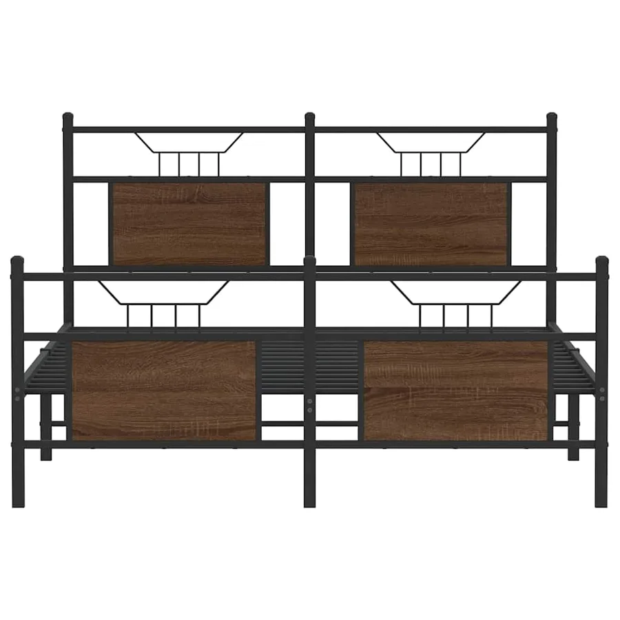 Cadre de lit sans matelas chêne marron 150x200 cm - 6