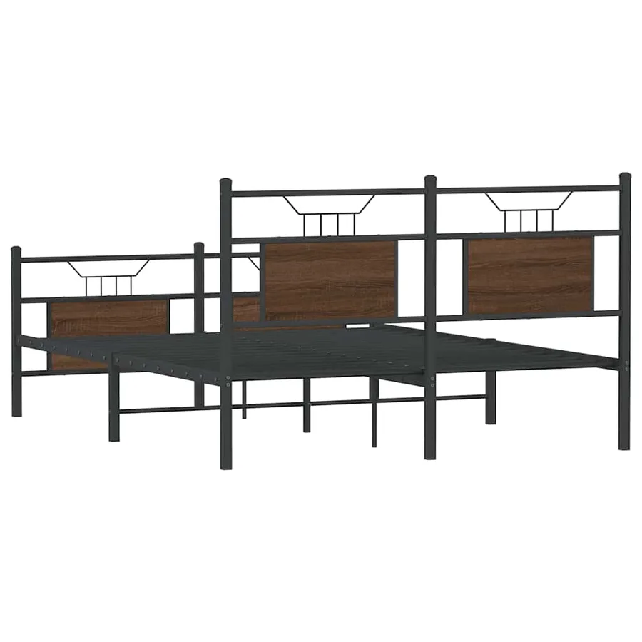 Cadre de lit sans matelas chêne marron 150x200 cm - 8