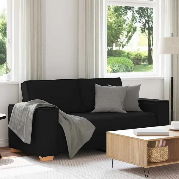 Canapé 2 places Noir 180x78x84 cm Tissu