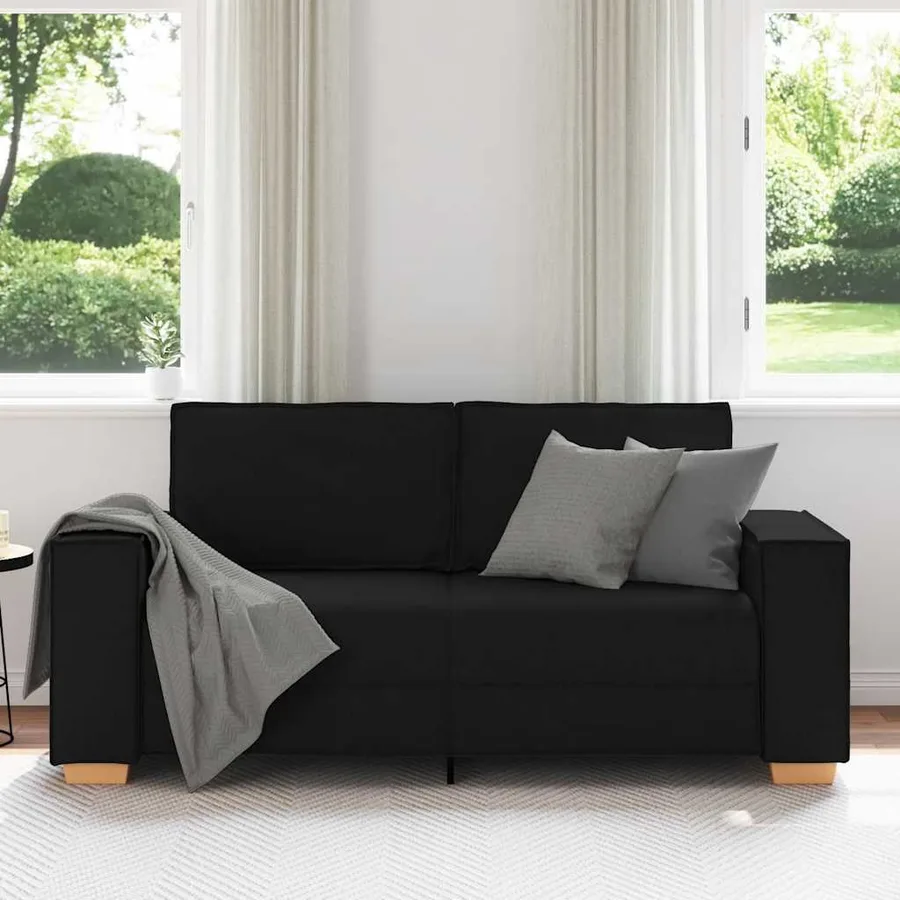 Canapé 2 places Noir 180x78x84 cm Tissu - 3