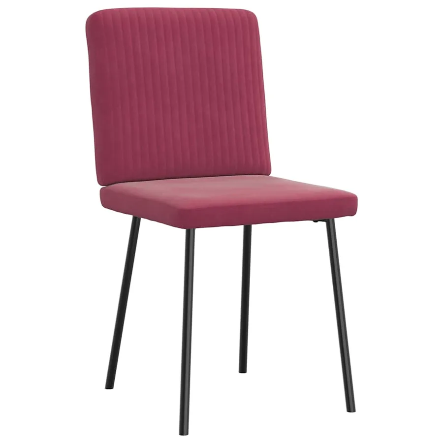 Chaises à manger lot de 6 rouge bordeaux velours - 3