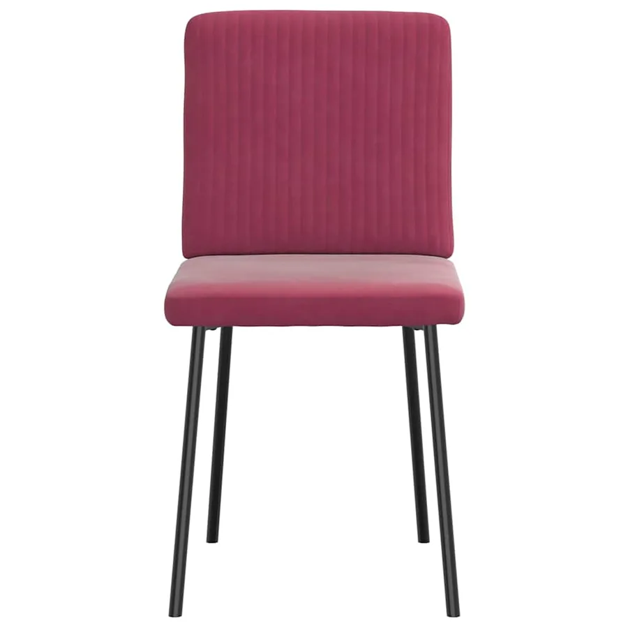 Chaises à manger lot de 6 rouge bordeaux velours - 4