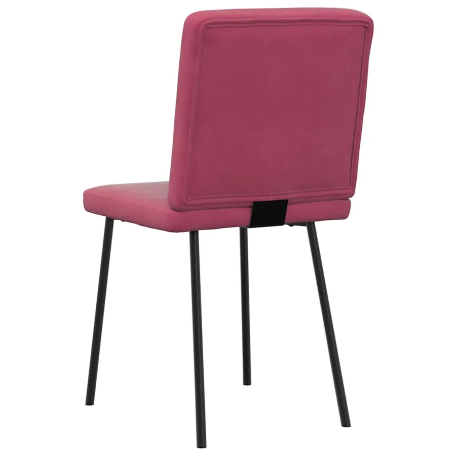 Chaises à manger lot de 6 rouge bordeaux velours - 6