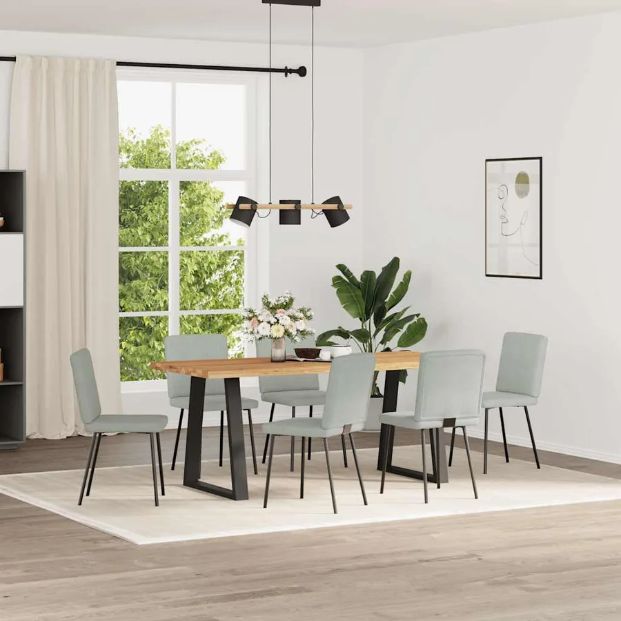 Chaises à manger lot de 6 gris clair velours - 2