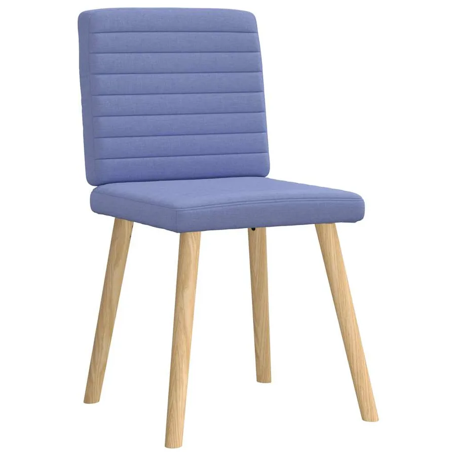 Chaises à manger lot de 6 bleu jean tissu - 3