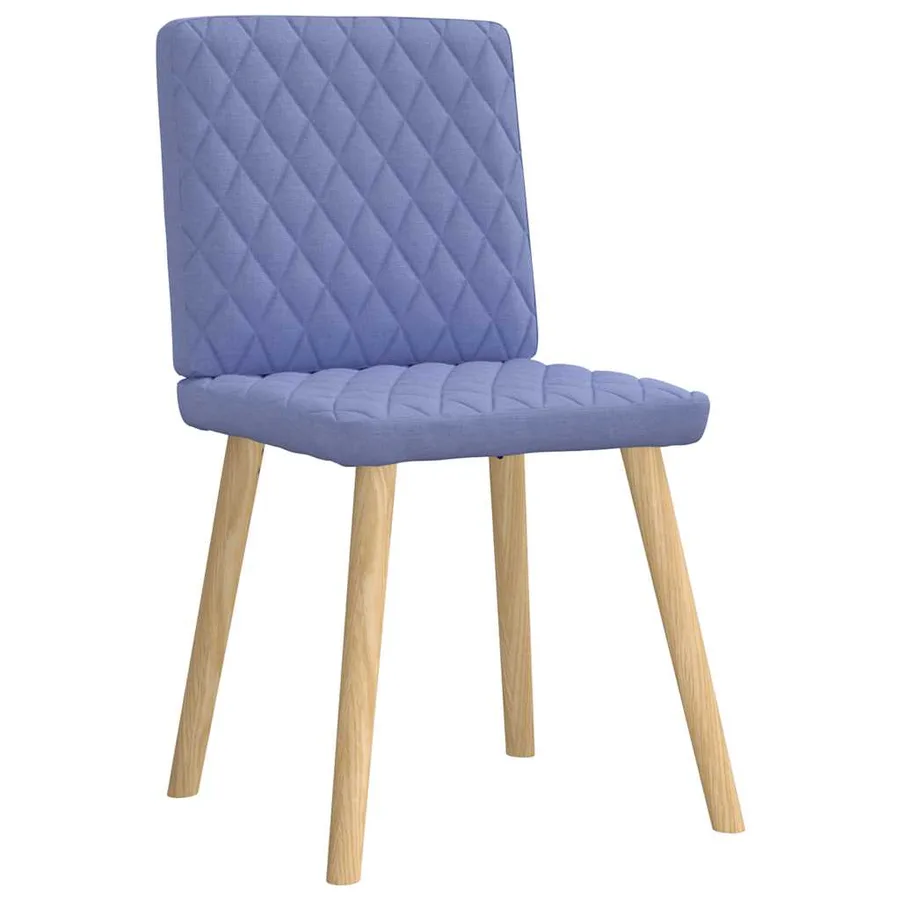 Chaises à manger lot de 4 bleu jean tissu - 3
