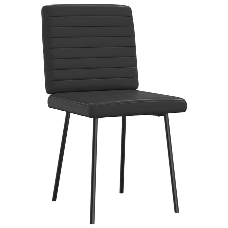 Chaises à manger lot de 4 noir similicuir - 3