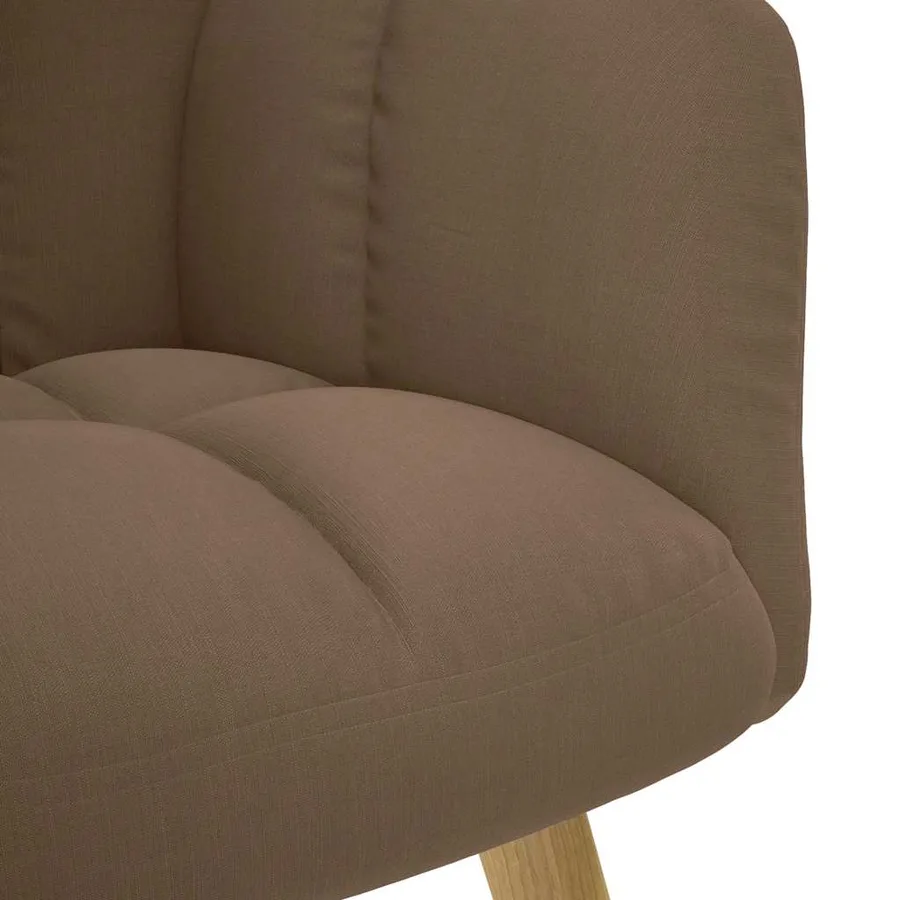 Chaise de relaxation avec repose-pied Marron Tissu - 8