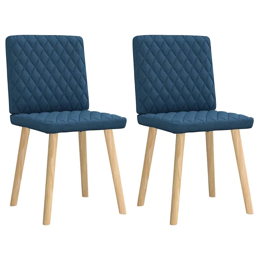Chaises à manger lot de 2 bleu tissu - 2