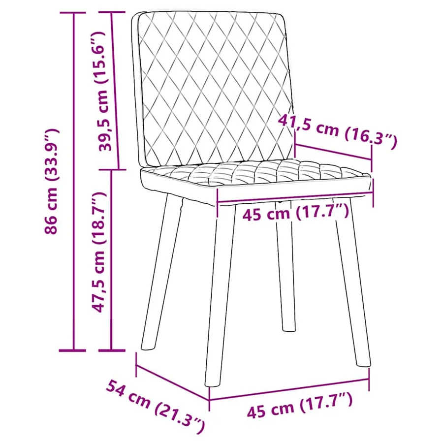Chaises à manger lot de 2 bleu tissu - 9