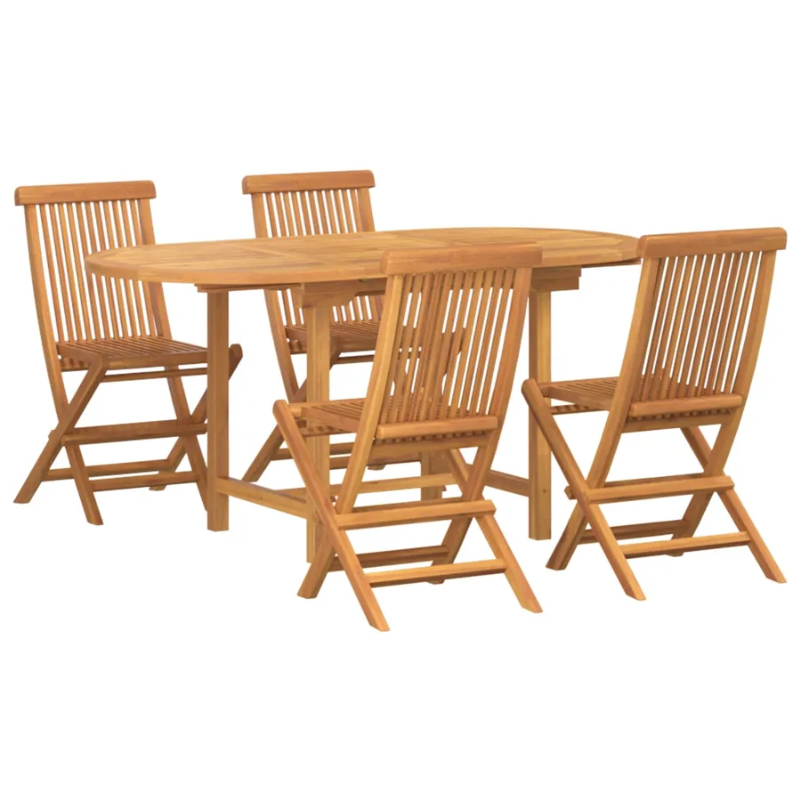 Ensemble de salle à manger pour jardin 5 pcs Marron - 2