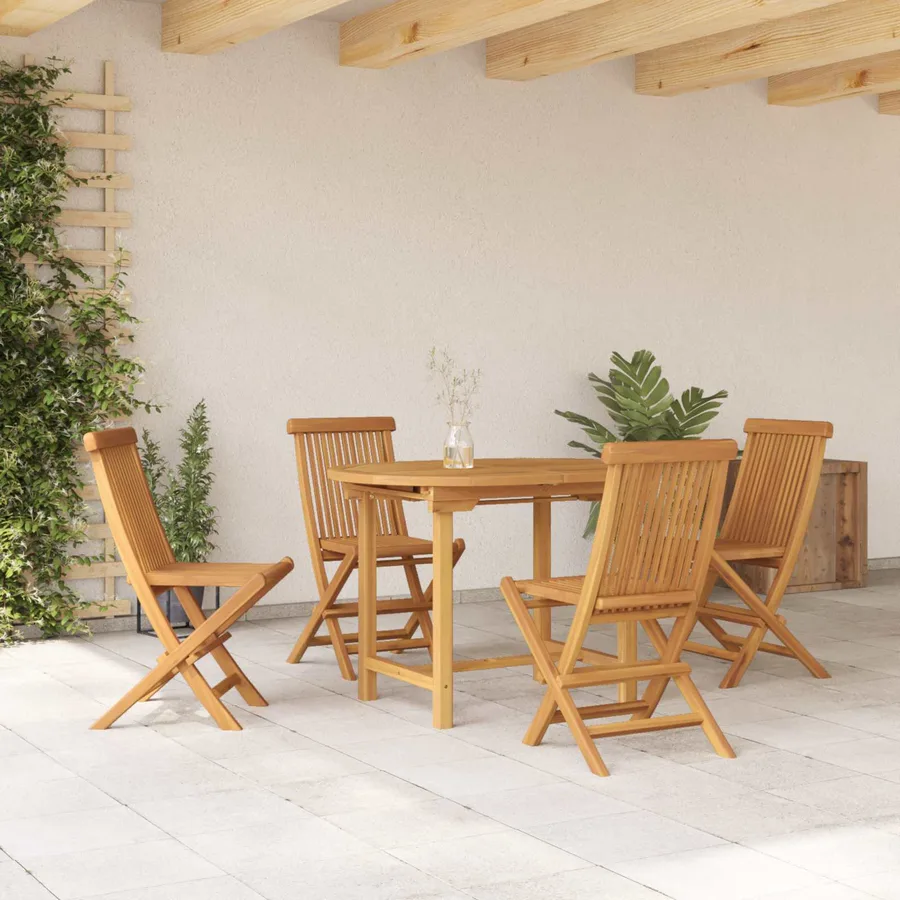 Ensemble de salle à manger pour jardin 5 pcs Marron - 4