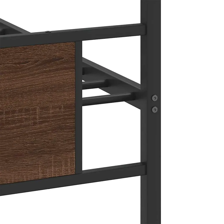 Cadre de lit sans matelas chêne marron 75x190cm bois ingénierie - 10