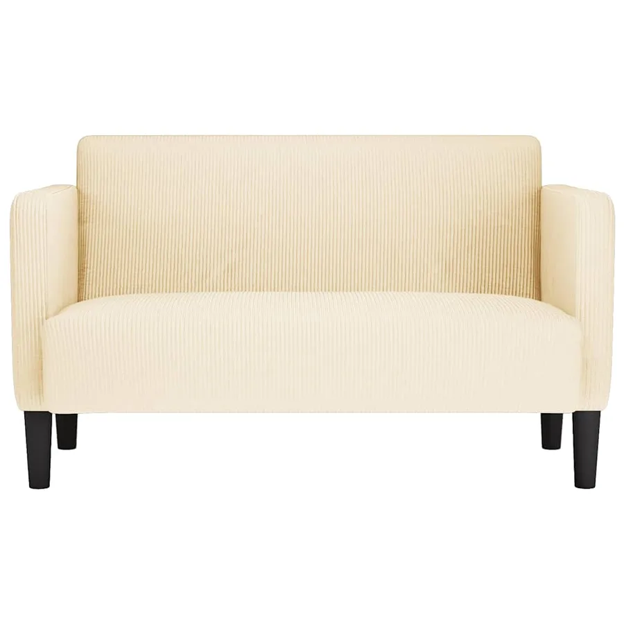 Canapé causeuse crème 109 cm tissu velours côtelé - 3