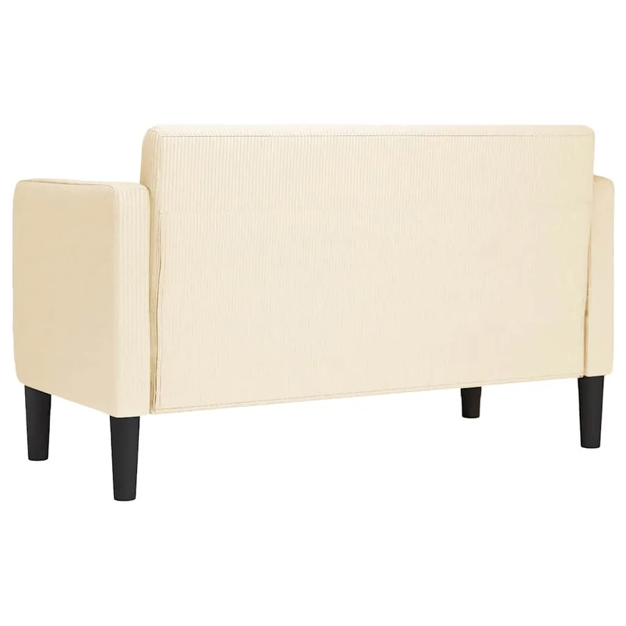 Canapé causeuse crème 109 cm tissu velours côtelé - 5