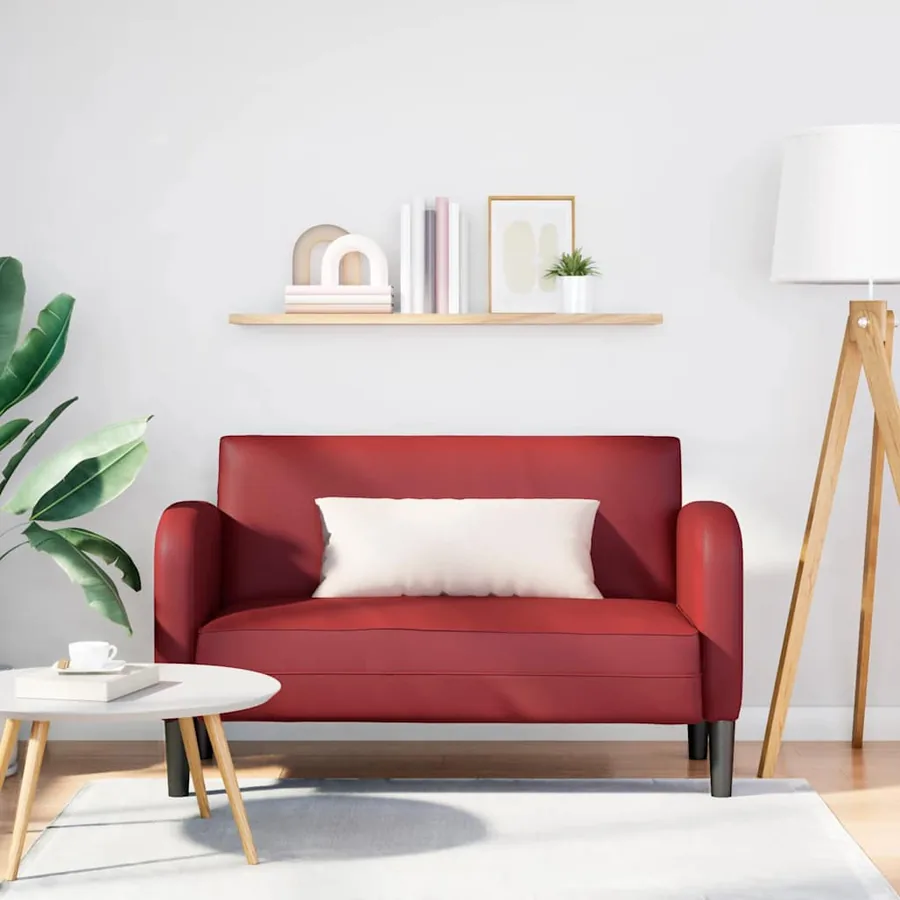 Canapé causeuse rouge bordeaux 110 cm similicuir