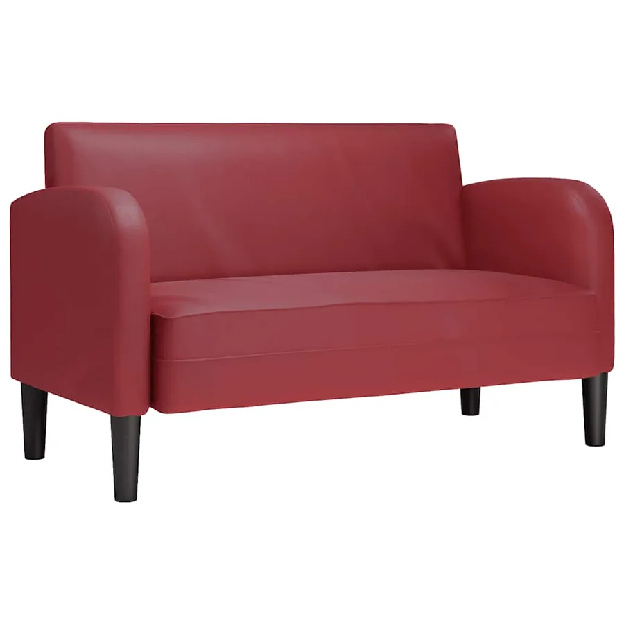 Canapé causeuse rouge bordeaux 110 cm similicuir - 2