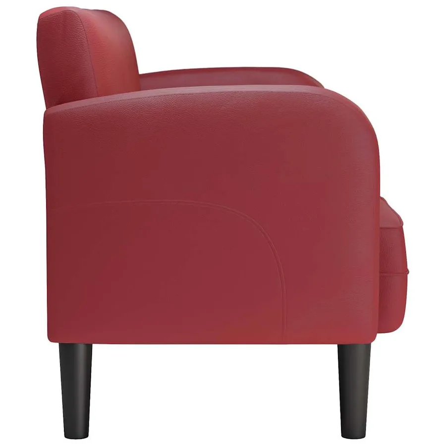 Canapé causeuse rouge bordeaux 110 cm similicuir - 4