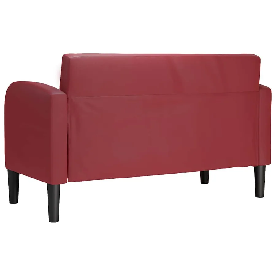Canapé causeuse rouge bordeaux 110 cm similicuir - 5