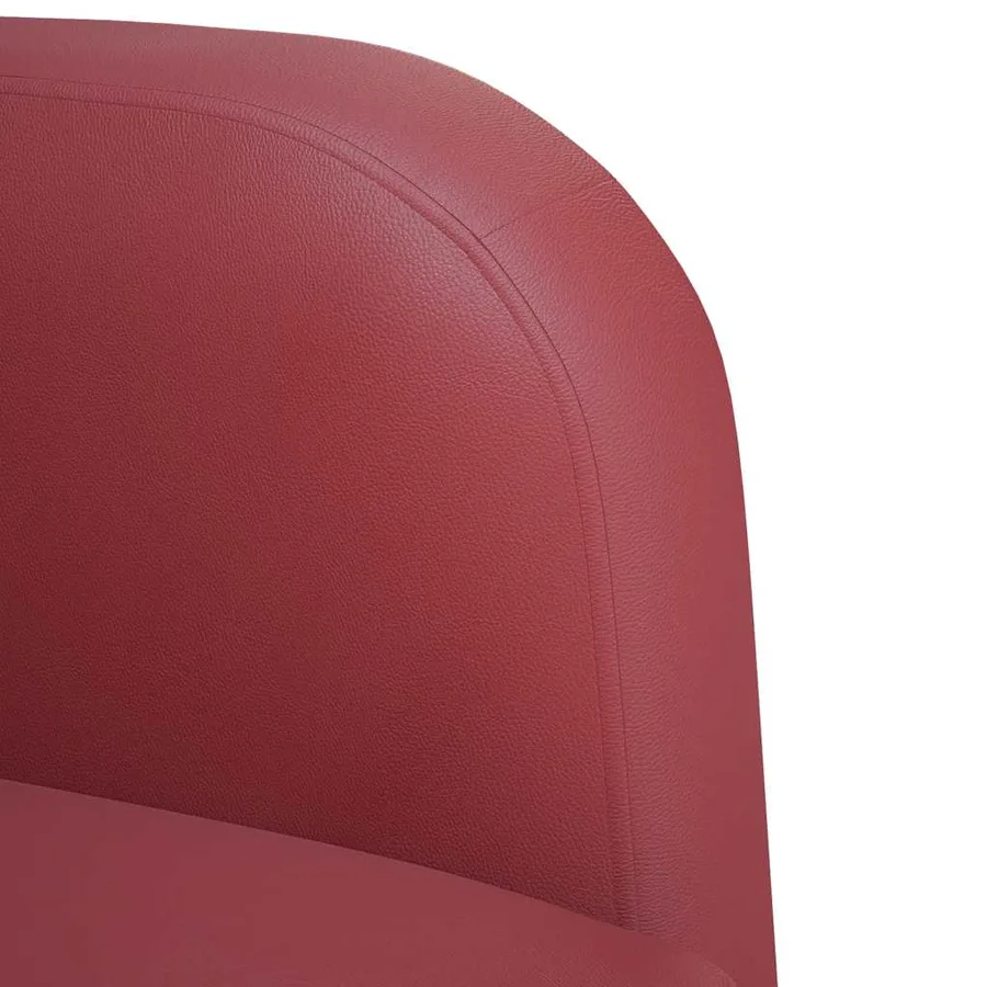 Canapé causeuse rouge bordeaux 110 cm similicuir - 6