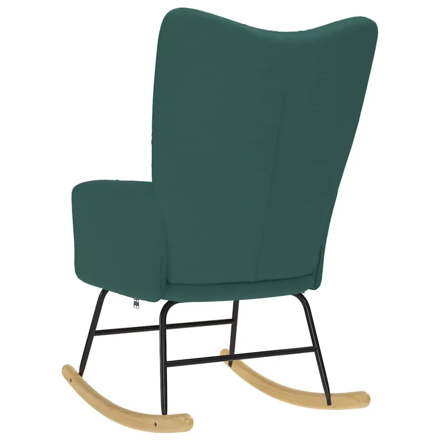 Chaise à bascule Vert foncé Tissu - 5