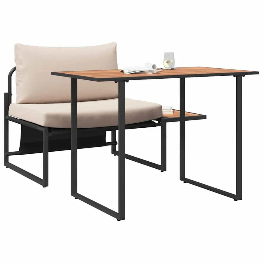 Mobilier de Patio en Acier 2 pcs Taupe Acier - 3