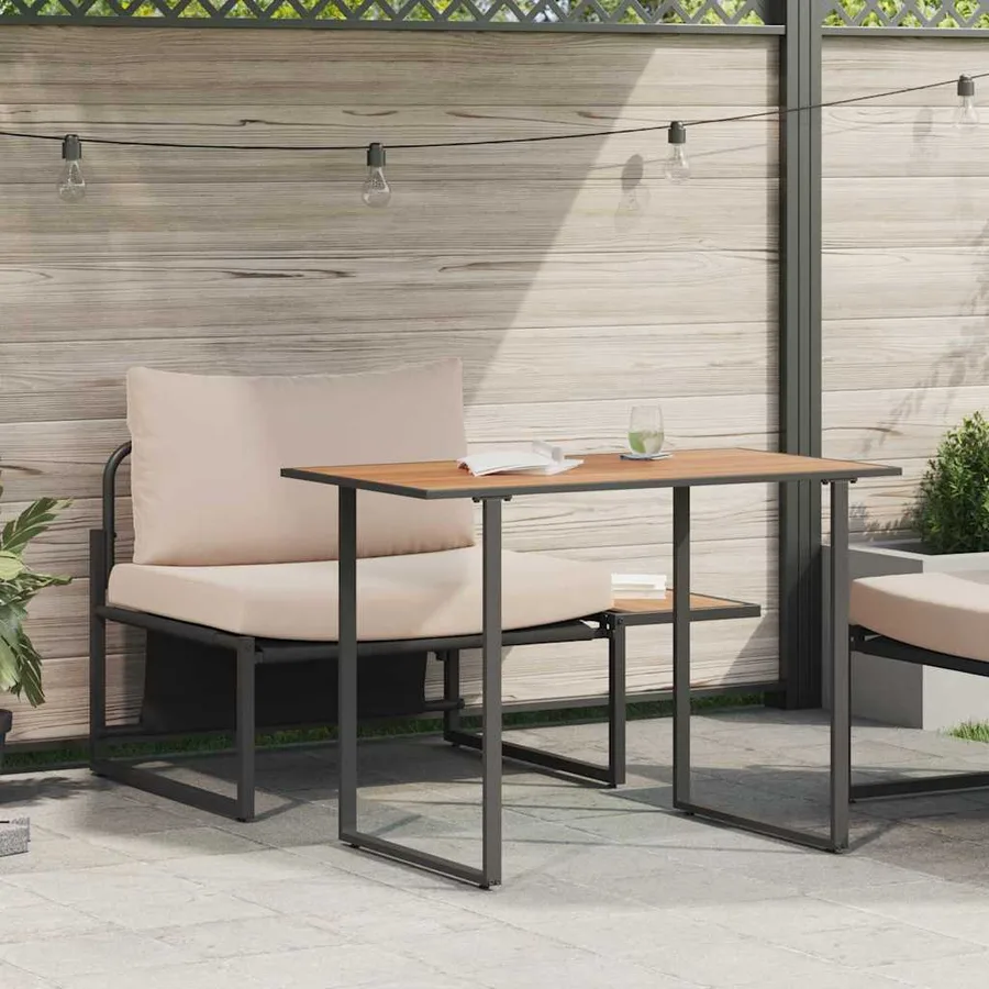 Mobilier de Patio en Acier 2 pcs Taupe Acier - 4