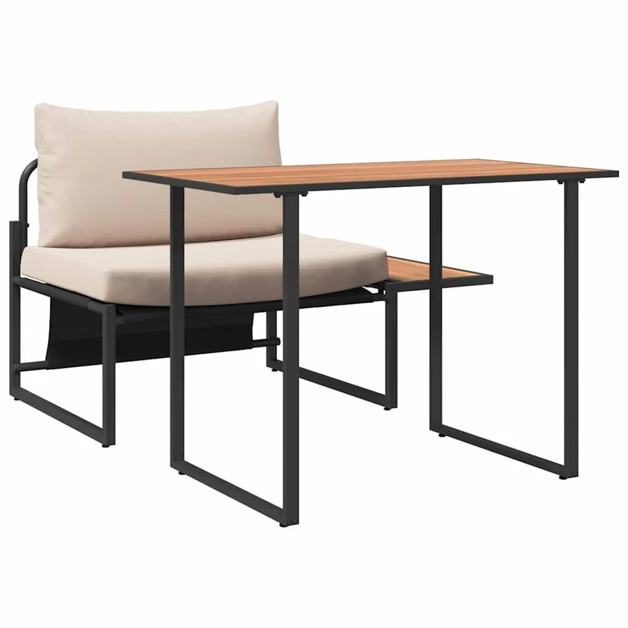 Mobilier de Patio en Acier 2 pcs Taupe Acier - 6