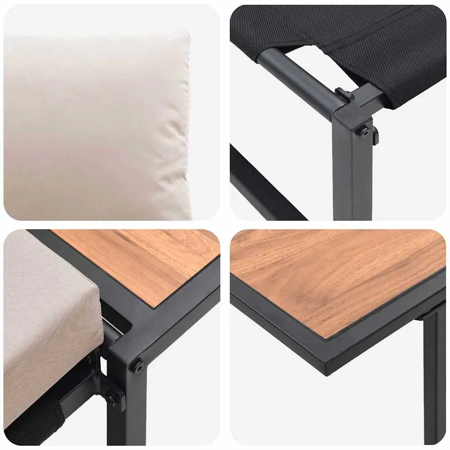 Mobilier de Patio en Acier 2 pcs Taupe Acier - 9