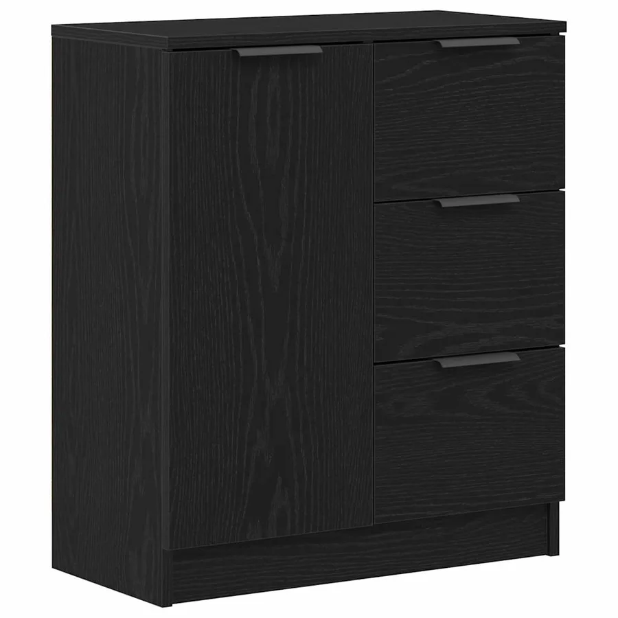 Buffet Chêne noir 120 x 30 x 70 cm Bois d'ingénierie - 6
