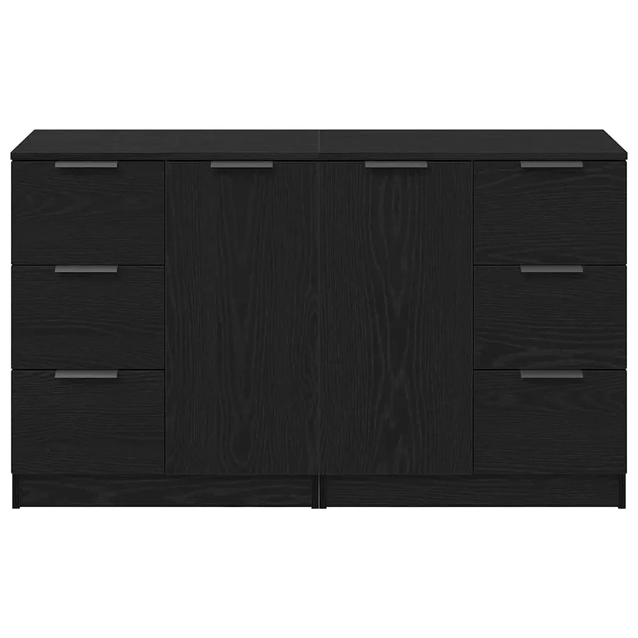 Buffet Chêne noir 120 x 30 x 70 cm Bois d'ingénierie - 7