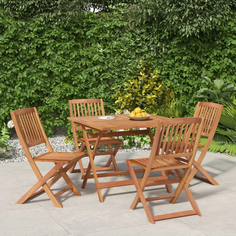 Ensemble à manger de jardin 5 pcs Bois d'acacia solide