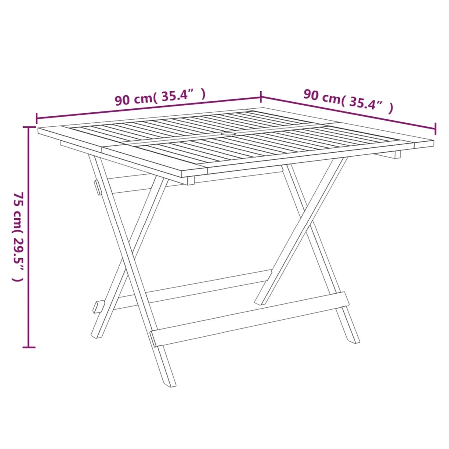 Ensemble à manger de jardin 5 pcs Bois d'acacia solide - 12