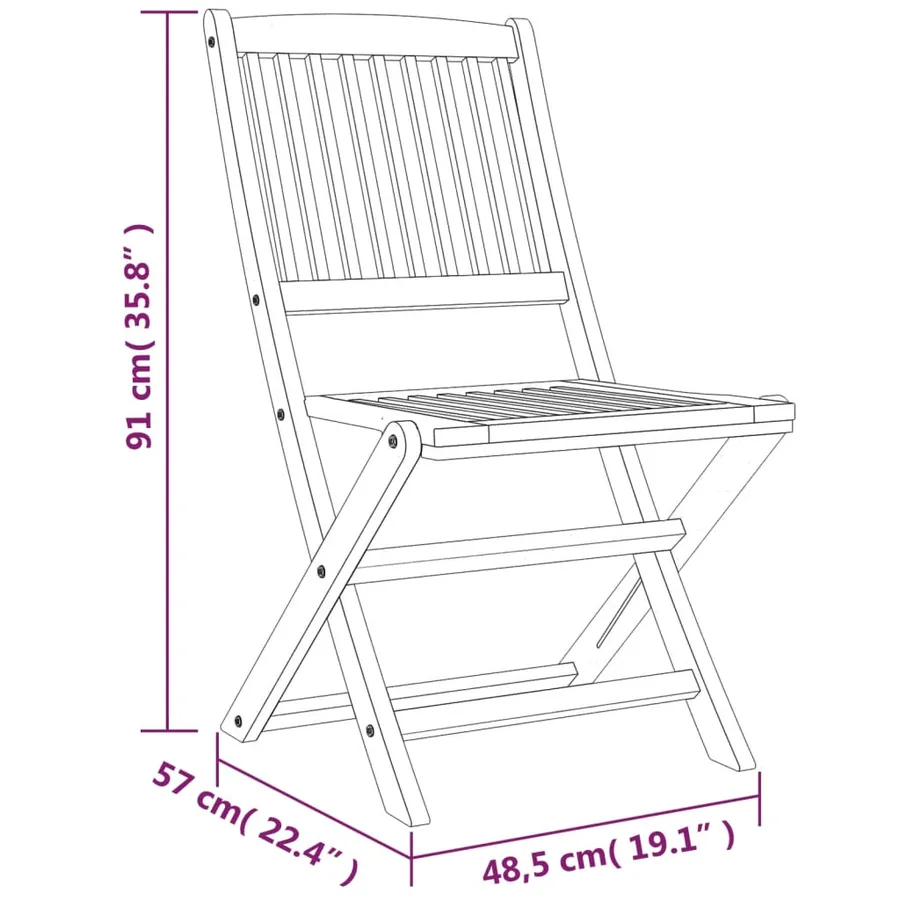 Ensemble à manger de jardin 5 pcs Bois d'acacia solide - 13