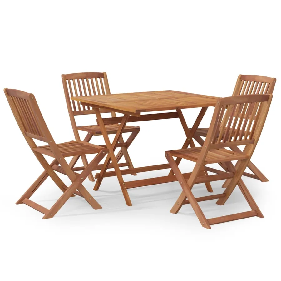 Ensemble à manger de jardin 5 pcs Bois d'acacia solide - 2