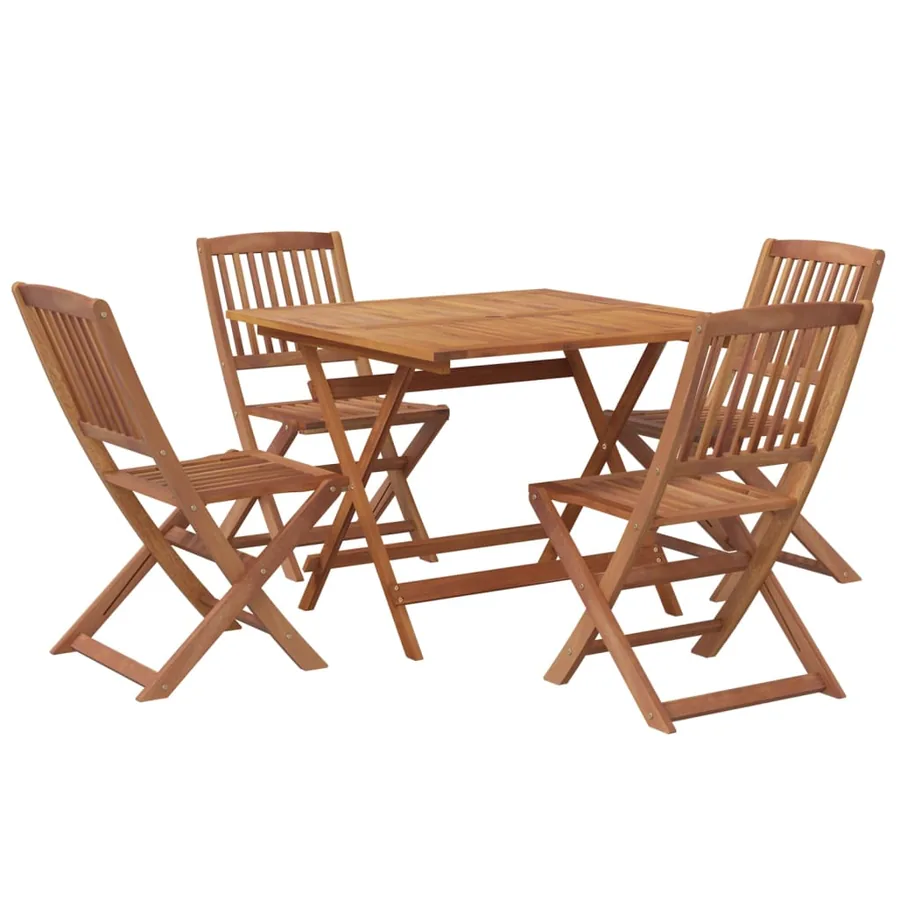 Ensemble à manger de jardin 5 pcs Bois d'acacia solide - 3