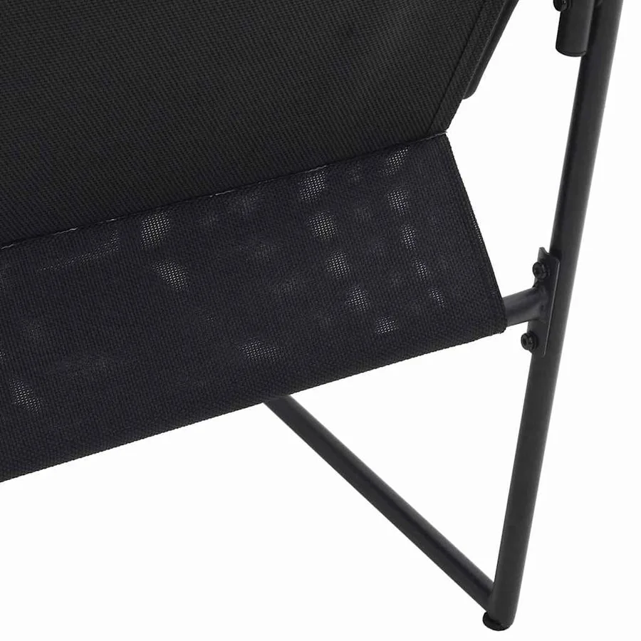 Chaise avec coussin 4 pcs Noir et anthracite Textilène - 10