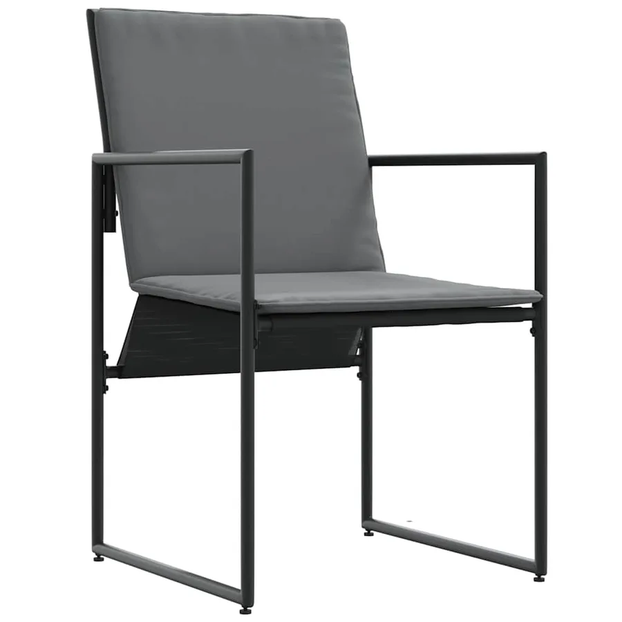 Chaise avec coussin 4 pcs Noir et anthracite Textilène - 5