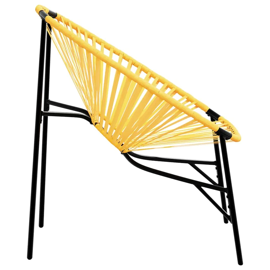 Chaise œuf de jardin noir et jaune résine tressée - 5