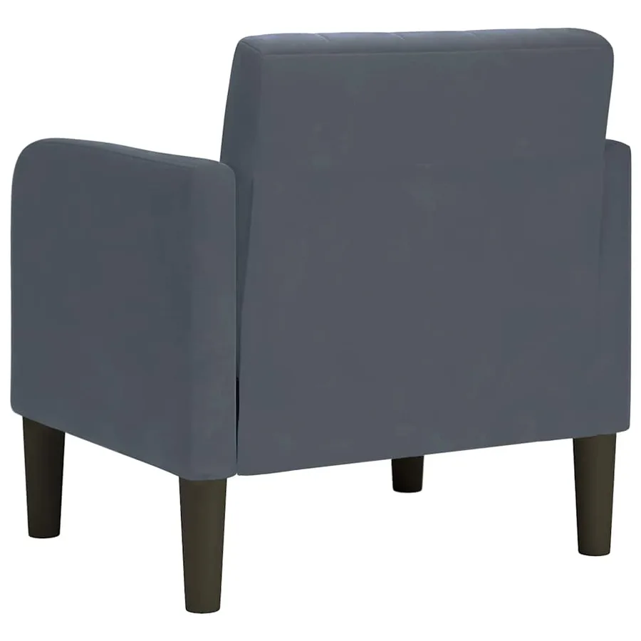 Fauteuil avec accoudoirs gris foncé 54 cm velours - 5