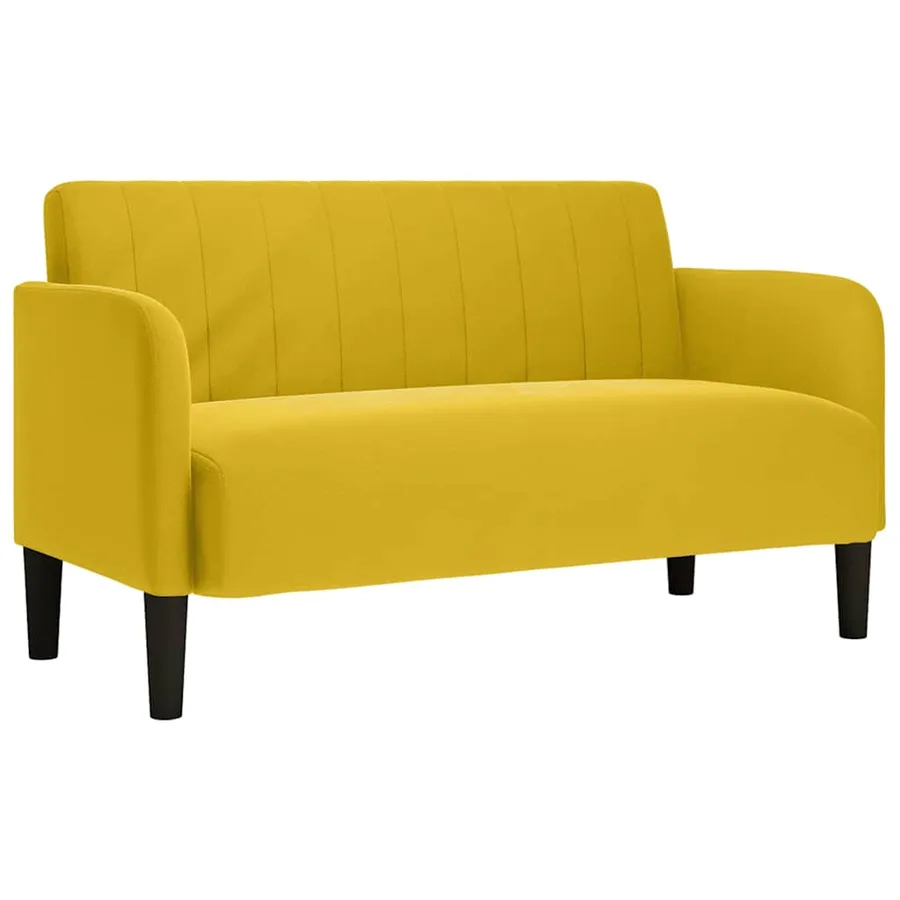 Canapé causeuse jaune 109 cm velours - 2