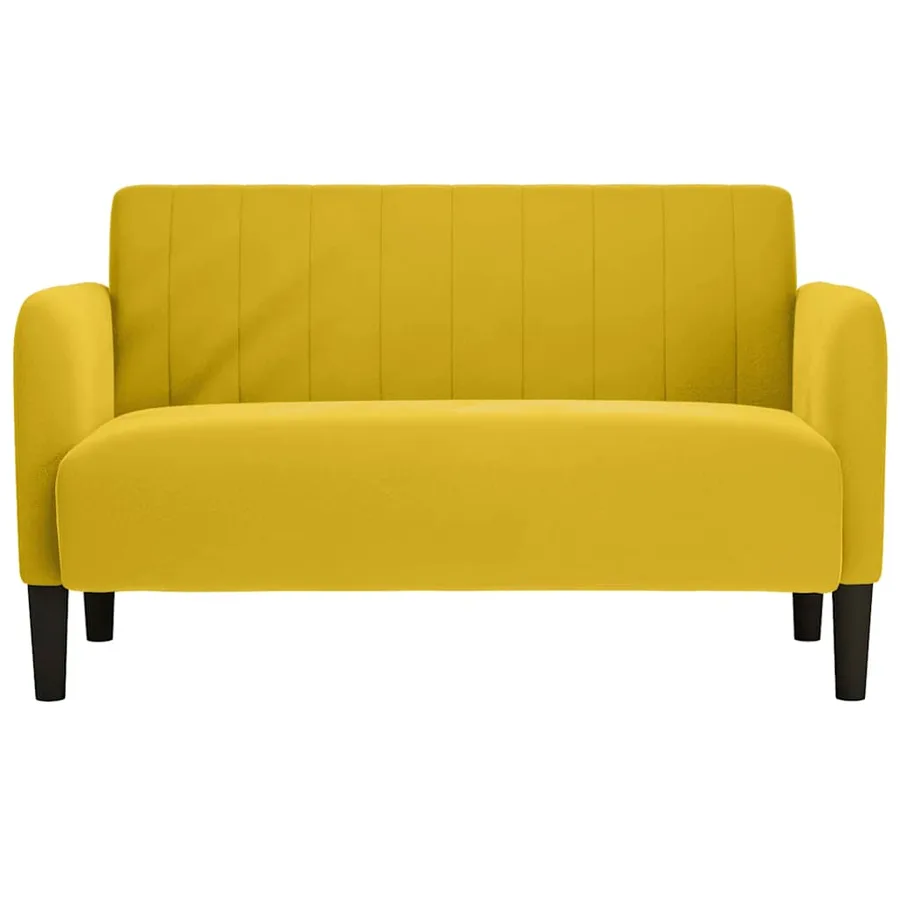 Canapé causeuse jaune 109 cm velours - 3