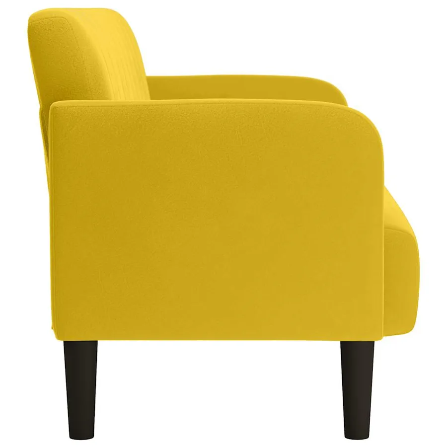 Canapé causeuse jaune 109 cm velours - 4