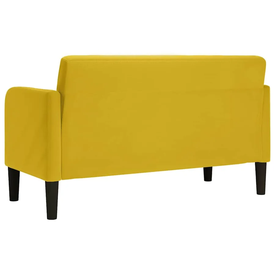 Canapé causeuse jaune 109 cm velours - 5