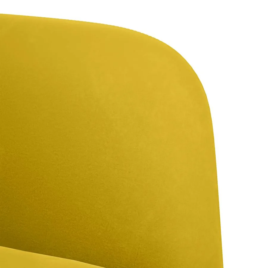 Canapé causeuse jaune 109 cm velours - 6