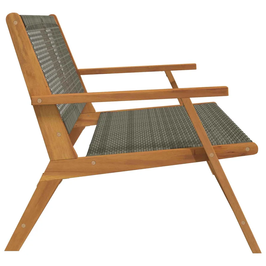 Banc de Détente de Jardin Gris Bois d'Acacia Massif - 3