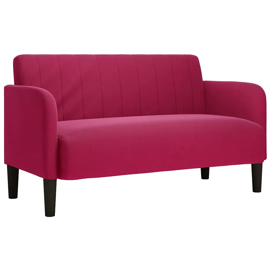 Canapé causeuse rouge bordeaux 109 cm velours - 2