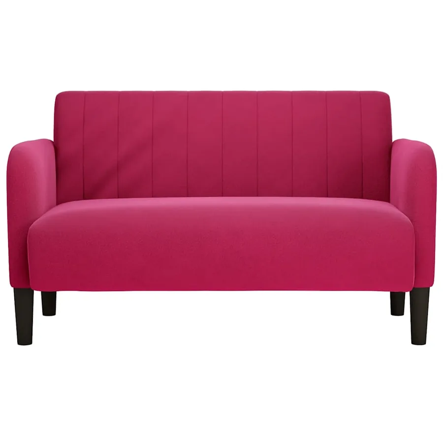 Canapé causeuse rouge bordeaux 109 cm velours - 3