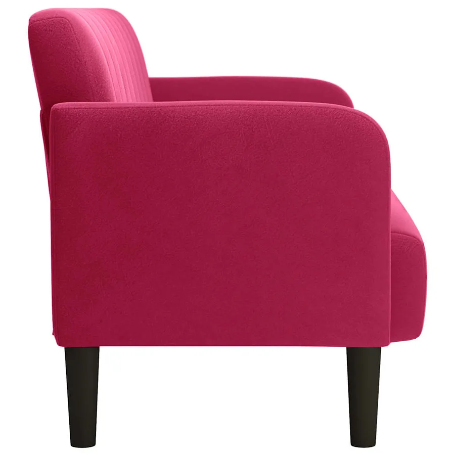 Canapé causeuse rouge bordeaux 109 cm velours - 4