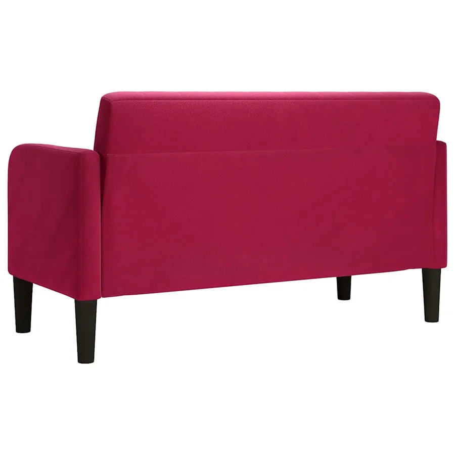 Canapé causeuse rouge bordeaux 109 cm velours - 5